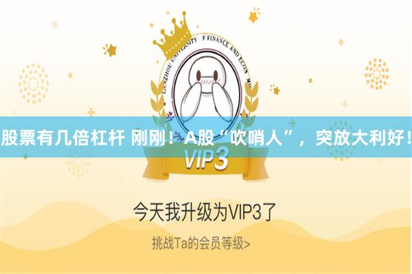 股票有几倍杠杆 刚刚！A股“吹哨人”，突放大利好！