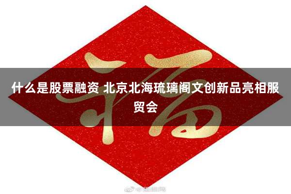 什么是股票融资 北京北海琉璃阁文创新品亮相服贸会